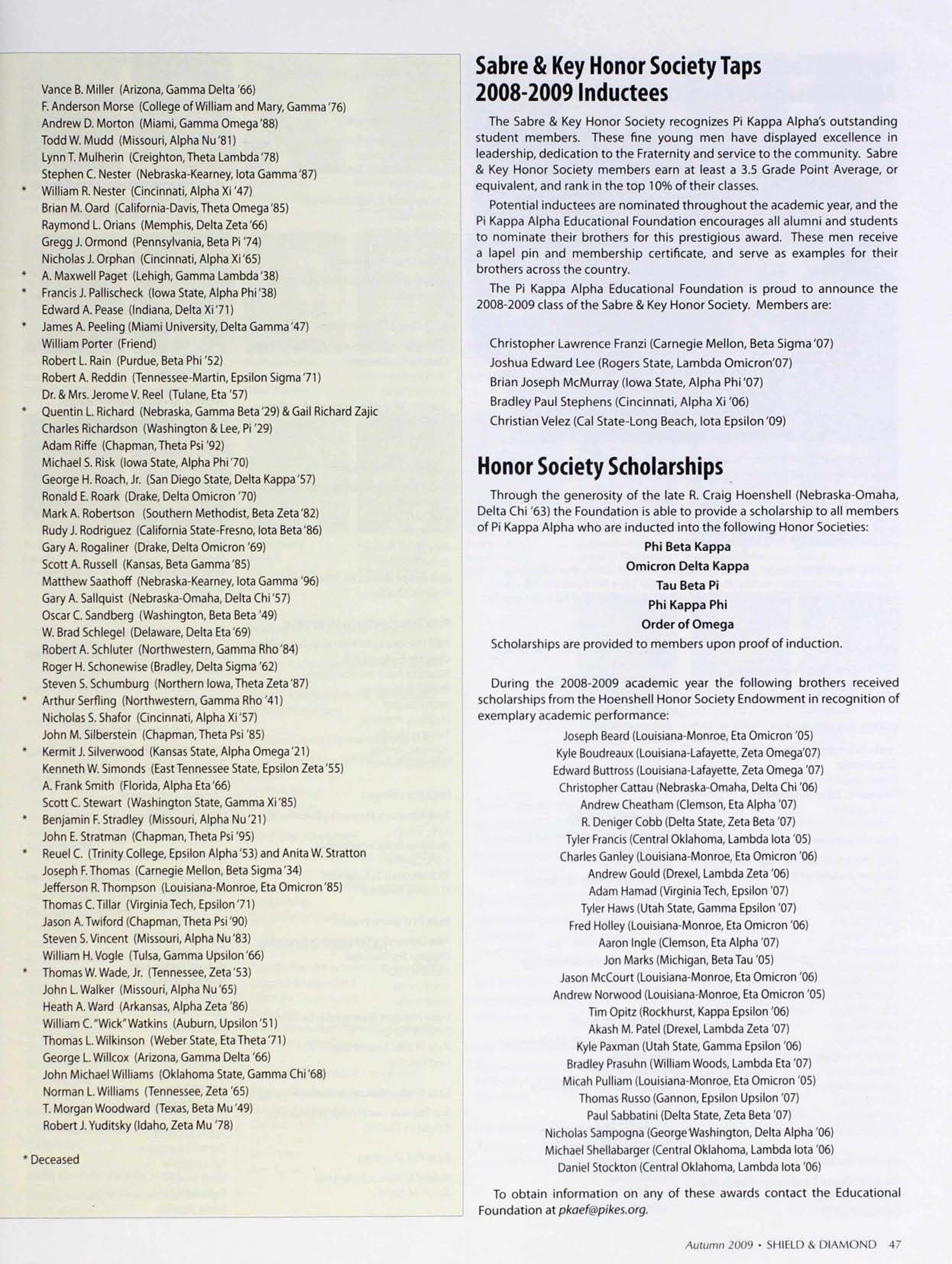 Honor Society Scholarships